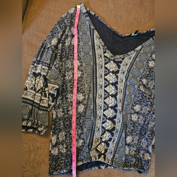 Lucky Brand 3/4 Sleeve Abstract Print Blouson Size M - Picture 2 of 11